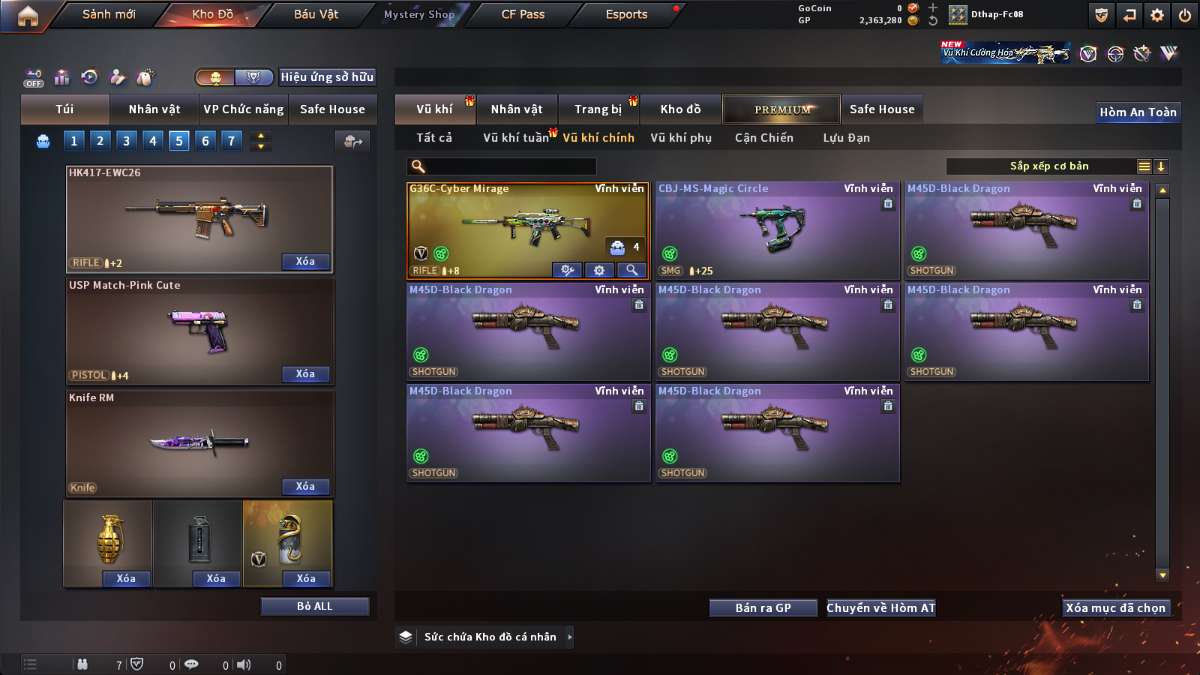 shop acc cf uy tin gia re